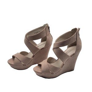 Chinese Laundry Beige Pink Milani Wedge Sandals